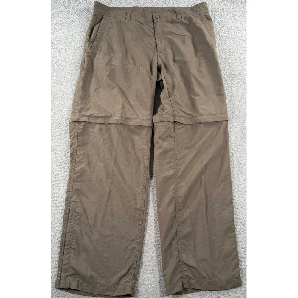 The North Face Pants Men's 38 Brown Convertible‎ Zip Off Hiking Cargo Nylon